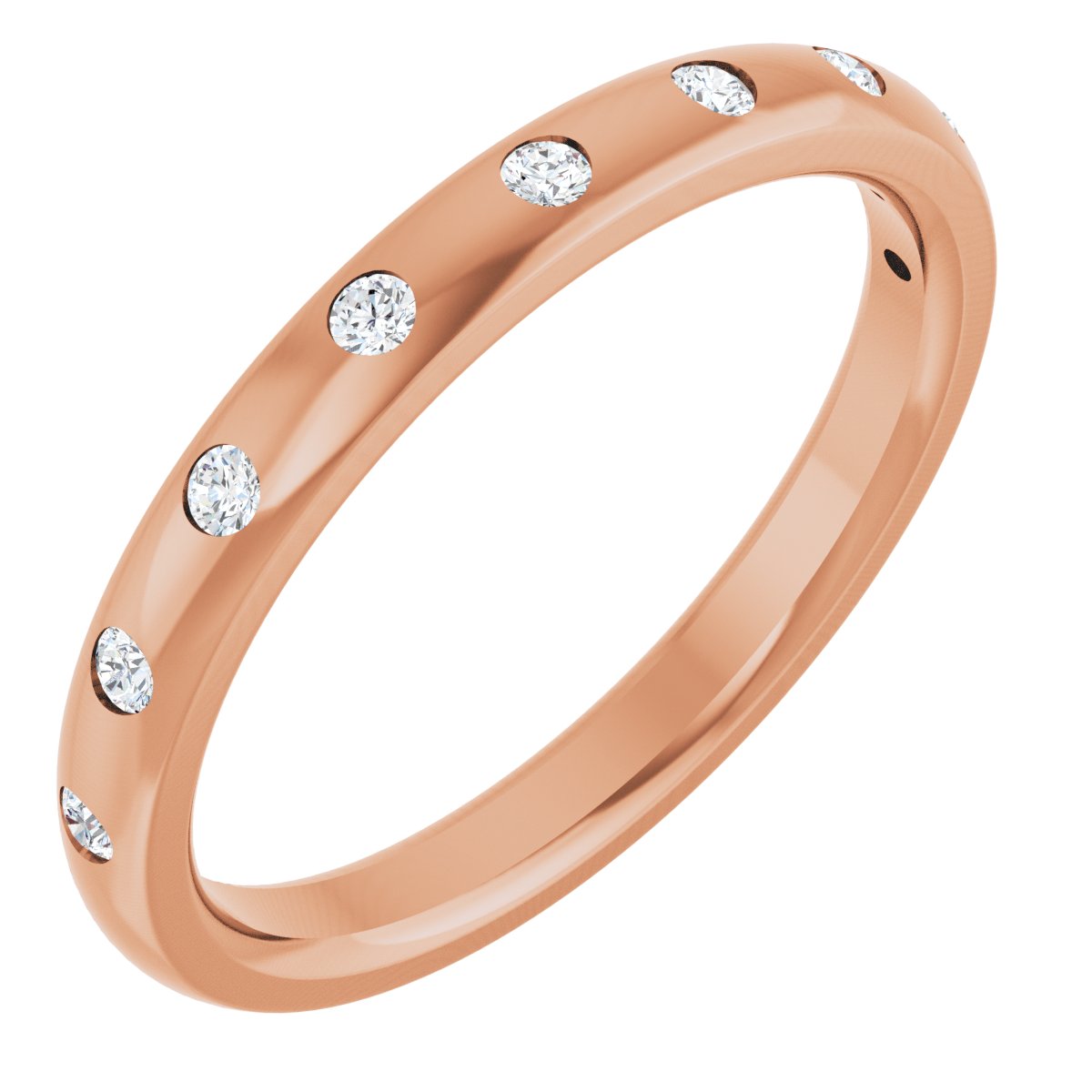 Round diamond anniversary band, 1.5 mm stone design, product rendering
