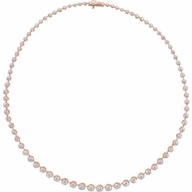 Graduated 6.75 ctw lab-grown diamond tennis necklace in 14K rose gold