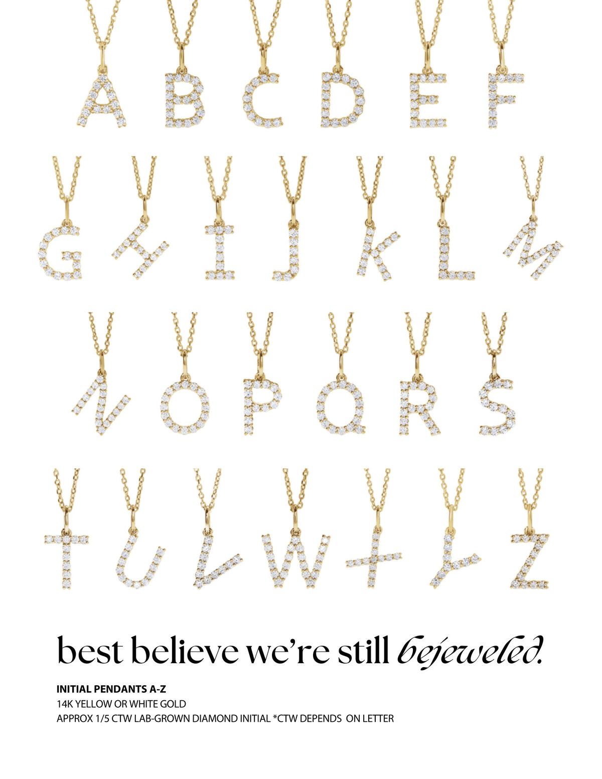 Diamond initial pendants A–Z — sheRocks Holiday Lookbook page 10