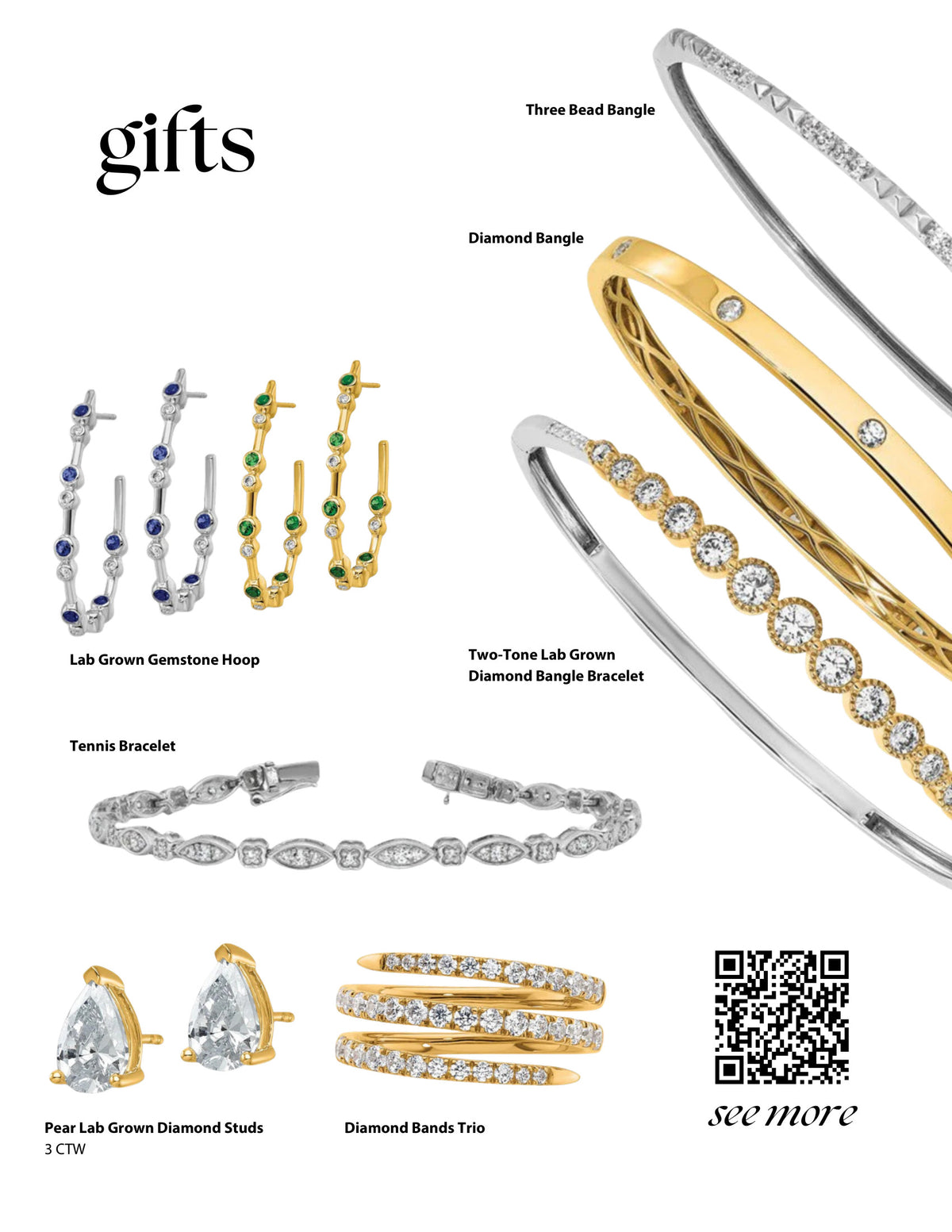 Gift favorites — bangles, hoops and pear studs — sheRocks Holiday Lookbook page 17