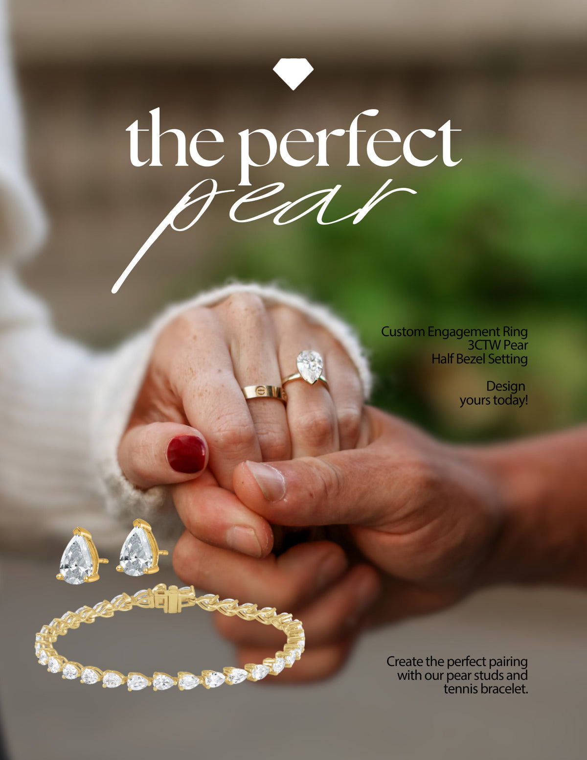 The perfect pear — custom ring and pear jewelry — sheRocks Holiday Lookbook page 22