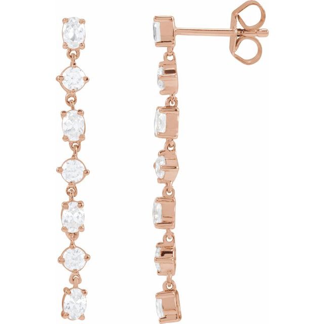 14K Rose Gold Lab-Grown Diamond Seven-Stone Dangle Earrings