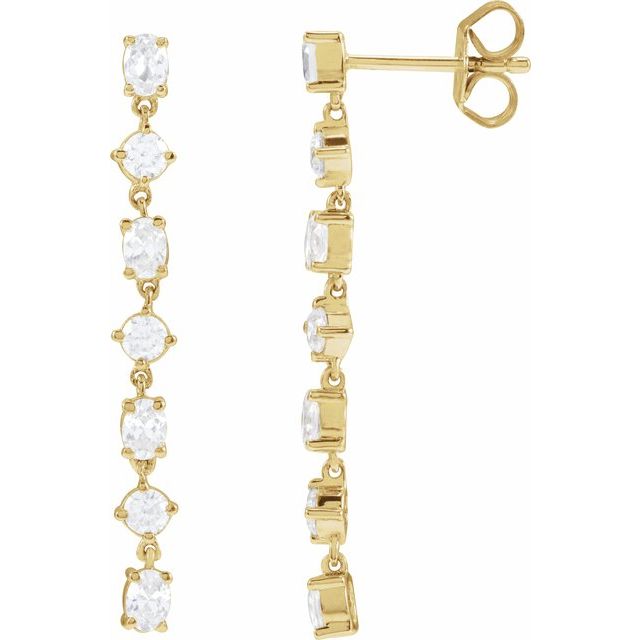 14K Yellow Gold Lab-Grown Diamond Seven-Stone Dangle Earrings