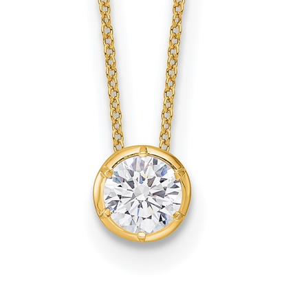 14K yellow gold 1-carat lab-grown diamond solitaire slide necklace