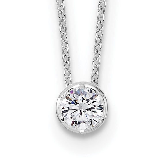 14K white gold 1/2-carat lab-grown diamond solitaire slide necklace