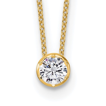 14K yellow gold 1/2-carat lab-grown diamond solitaire slide necklace