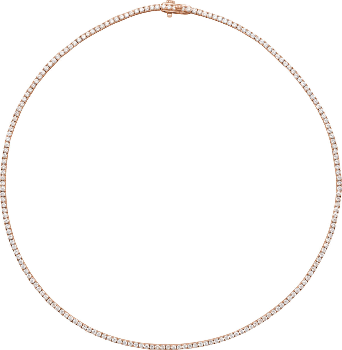 Rose gold tone diamond tennis necklace, supplier product image