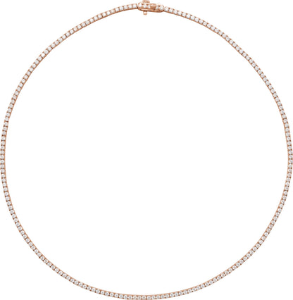 Rose gold tone diamond tennis necklace, supplier product image