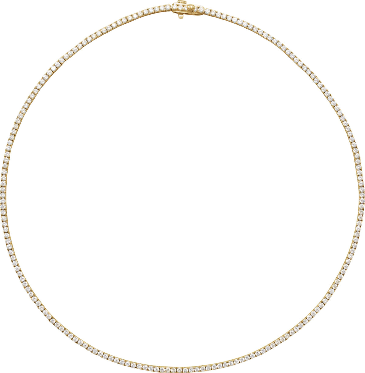 Yellow gold tone diamond tennis necklace, supplier product image