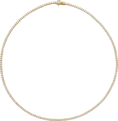 Yellow gold tone diamond tennis necklace, supplier product image