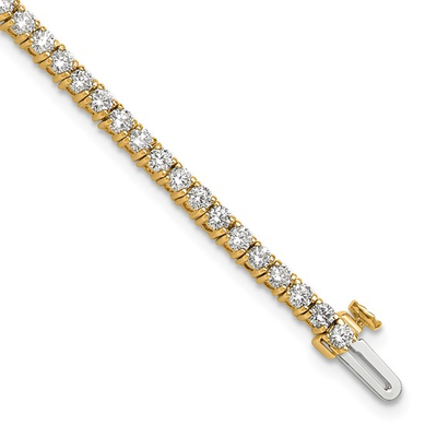 Yellow gold Grande lab-grown diamond tennis bracelet with box clasp