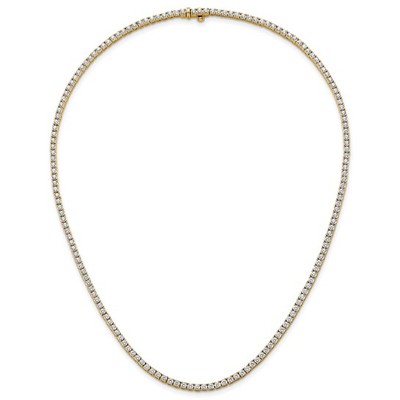 Grande round lab-grown diamond tennis necklace in yellow gold